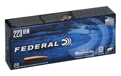 FEV223VM53_1 Federal .223 Rem 53gr V-MAX 20rd Box