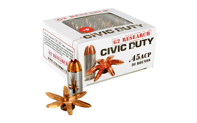 G200617_1 G2 Research Civic Duty .45 ACP Copper Expansion 20/Box
