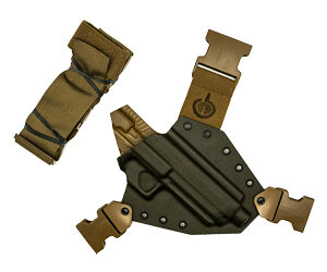 GunfightersINC Kenai Chest Holster RH for Sig P320 X-Ten, Gray/Coyote