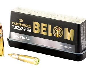 BELOM 7.62×39 123gr FMJ Brass Case Ammo 20rd Box