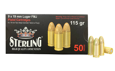 GLOSRL8698779955748_1 Sterling 9mm 115gr FMJ Brass — 50/Box, 1000/Case