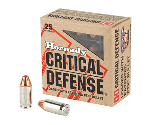 Hornady Critical Defense .380 ACP 90 gr FTX — 25 Rounds