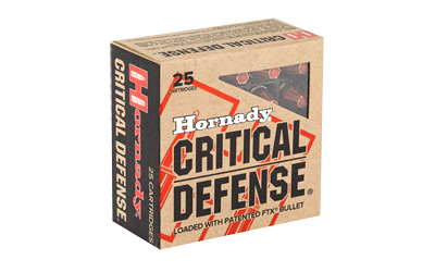H90250_1 Hornady Critical Defense 9mm 115gr FTX — 25 rd Box