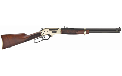 HENH024-3855_1 Henry Side Gate Lever Action Rifle .38-55 Win 20″ Blued Walnut