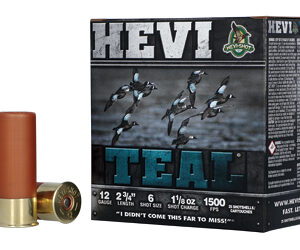 HEVI-Teal 12GA 2.75″ 1-1/8 oz #6 Shot 25rd