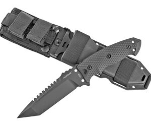 Hogue EX-F01 5.5-inch Tanto Fixed Blade Knife, Black G10