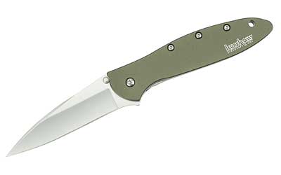 Kershaw Leek 3-inch Folding Knife, 14C28N, Olive Drab