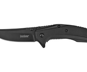 Kershaw Outright Folding Knife, 3″ Trailing Point, Black