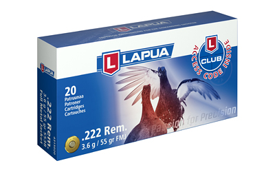 Lapua .222 Rem 55gr FMJ Rifle Ammunition — 20/600