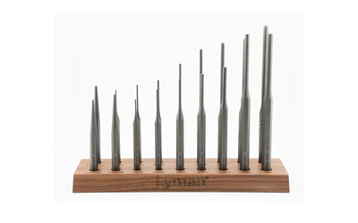 LYM7031276_1 Lyman Armorer’s 18 Pc Hex Punch Set w/ Walnut Stand
