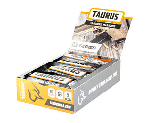 Taurus G3 15rd 9mm Magazine 12-Pack, Black Steel