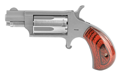 NAA22MS_1 NAA Mini-Revolver .22 WMR 1-1/8 in Stainless Rosewood 5rd