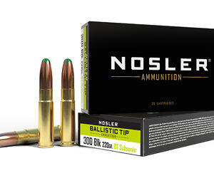 Nosler .300 AAC Blackout 220gr Ballistic Tip RN – 20rd Box