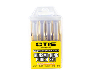 Otis PRO+ 5-Piece Brass Punch Set — 4-inch Pin Punches