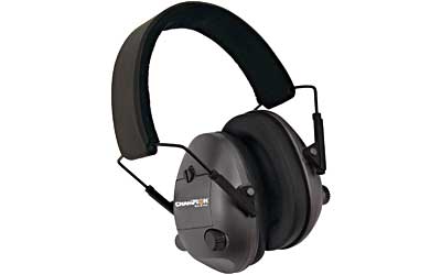 OUT40974_1 Champion Electronic Ear Muffs — Charcoal/Black