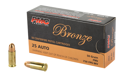 PMC Bronze .25 ACP 50gr FMJ – 50rd Box
