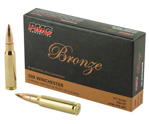 PMC Bronze .308 Win 147gr FMJ-BT — 20rd Box