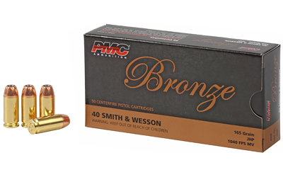 PMC40B_1 PMC Bronze .40 S&W 165gr JHP 50 rd Box