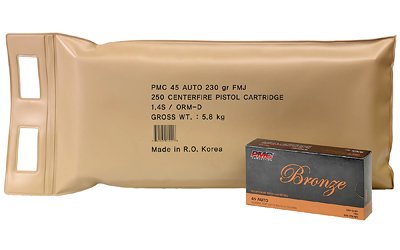 PMC45A-BP_1 PMC Bronze .45 ACP 230gr FMJ – 250rd Battle Pack