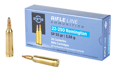 PPU PP22250 22-250 Rem 55gr Soft Point 20rd