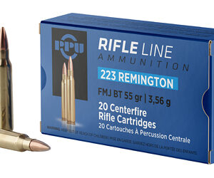 PPU 223 Rem 55 gr FMJ-BT — 20rd Box