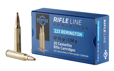 PPU 223 Rem 55 gr SP 20rd – Soft Point Hunting Ammo