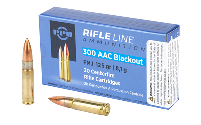 PPU .300 AAC Blackout 125gr FMJ — 20rd Box