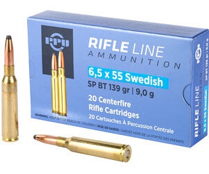 PPU 6.5×55 Swedish 139 gr Soft Point BT 20rd Box
