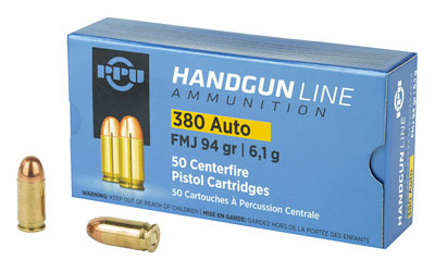 PPUPPH380AF_1 PPU Prvi Partizan .380 ACP 94 gr FMJ — 50rd Box