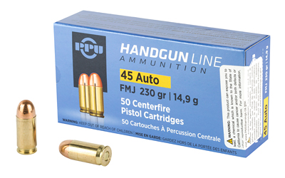 PPUPPH45F_1 PPU .45 ACP 230gr FMJ 50rd Box