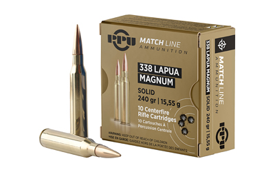 PPUPPM338_1 PPU .338 Lapua Magnum 240gr Match Solid — 10rd