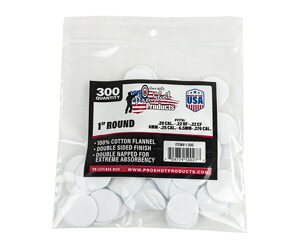 PRO-SHOT 1″ Round Cotton Flannel Patches .22-.270 Cal