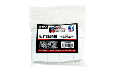 PRO11-8-500_1 Pro-Shot Cleaning Patches 1.125 in .22-.270 Cal 500 Count