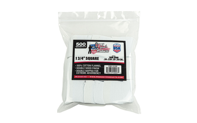 PRO134-500_1 Pro-Shot Cotton Flannel Patches 1.75″ 7mm-.38/6mm 500 ct