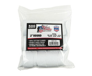 Pro-Shot 2″ Cotton Flannel Patches .270-.38 Cal, 500 ct