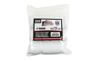 Pro-Shot 2″ Cotton Flannel Patches .270-.38 Cal, 500 ct