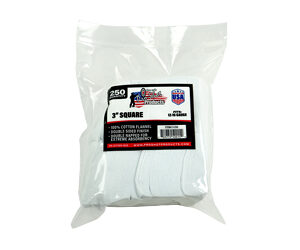 Pro-Shot 3in Square Cotton Patches, 12-16 Gauge, 250ct