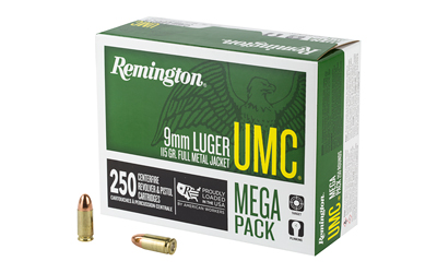Remington UMC 9mm 115 gr FMJ 250 rd.