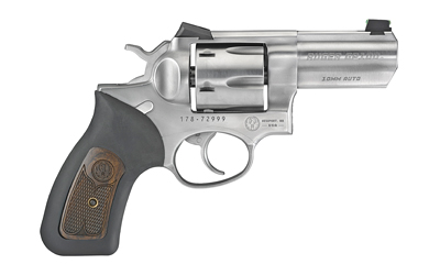 RUG01780_1 Ruger GP100 Wiley Clapp 10mm 3″ Stainless Revolver