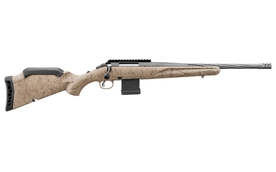 RUG46919_1 Ruger American Gen II Ranch 5.56 NATO 16.10″ FDE Splatter