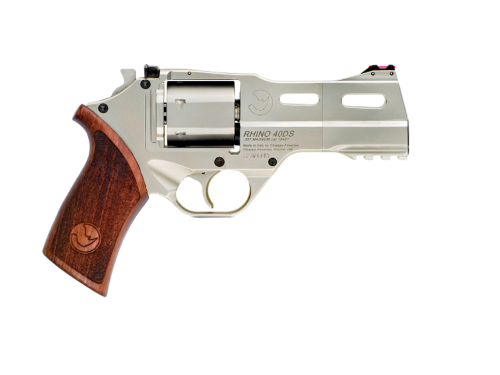 Rhino40Chrome Chiappa Rhino 40DS .357 Mag 4″ Nickel/Walnut 6rd