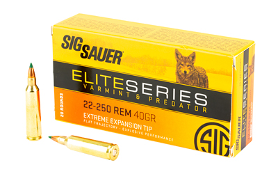 SGE225VP40_1 Sig Sauer Elite Varmint & Predator .22-250 Rem 40 gr, 20rd