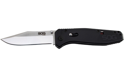 SOGFLA1001-CP_1 SOG Flare Assisted Folding Knife, Satin Straight Edge