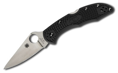 SPYC11FPBK_1 Spyderco Delica4 C11FPBK VG-10 Flat Ground Plain Edge Knife