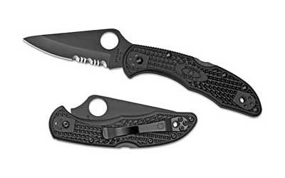SPYC11PSBBK_1 Spyderco Delica 4 — VG-10 TiCN Part Serrated Blade