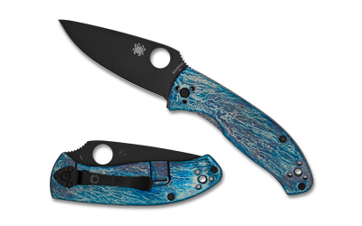 SPYC122TIBLBKD2P_1 Spyderco Tenacious Ti Disarray D2 — 3.35-inch