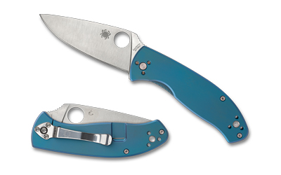 SPYC122TIBLP_1 Spyderco Tenacious Ti 3.35-inch Blue/Silver Knife
