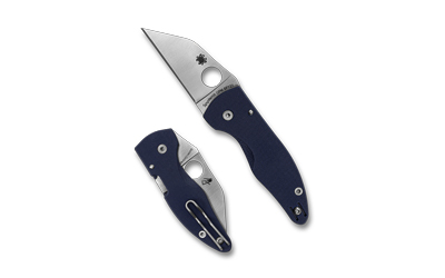 SPYC264GPCBL_1 Spyderco MicroJimbo G-10 Cobalt Blue Folding Knife