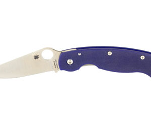 Spyderco Military Model G-10 Blue Folding Knife, 4″ Blade