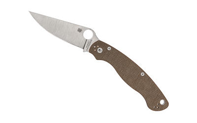 SPYC36MPCW2_1 Spyderco Military 2 Brown Canvas Micarta, CPM CRU-WEAR